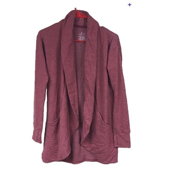 Womens XXS/XS Cuddl Duds Comfortwear Soft Knit Wrap Cranberry Thumbhole Cardigan - Picture 1 of 7